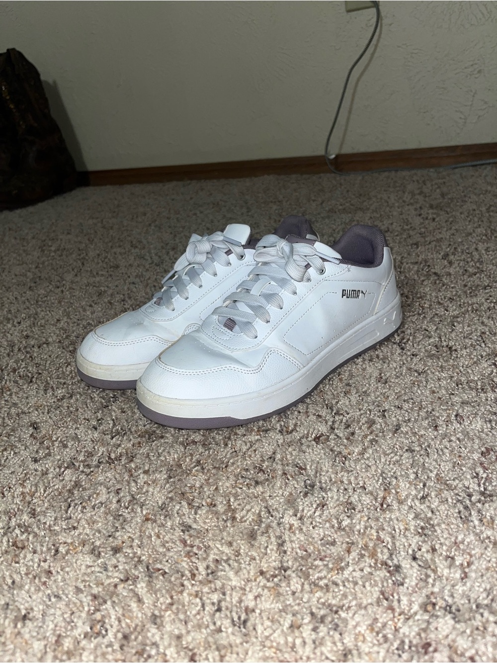 Puma White Sneakers with Light Gray Accents